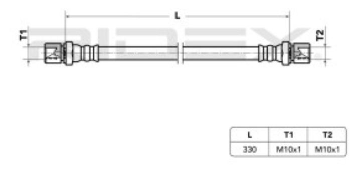 Brake hose 33 cm long  ... Clutch... Can fit in many different cars  Length: 330mm  Size 2: F10 x 1 Thread Size 1: F10 x 1