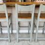 Danube solid Oak Bar Stool painted French Grey Image 2