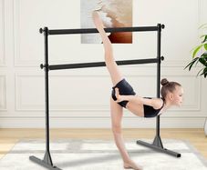 Ballet Barre Freestanding, Portable Ballet Bar 10 Height Adjustable Stretching Dance Bar with Non-Slip Rubber Pads for Girls Kids Adults Home Workout Fitness Yoga