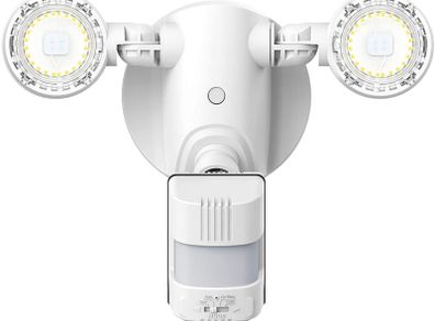 LED Security Motion Sensor Outdoor Flood Lights, 15W 2000lm, 5000K Daylight, Dusk to Dawn Waterproof Flood Light, Waterproof IP65, White