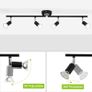 NEW | LED Ceiling Light, 4 Way Ceiling Spotlights Rotatable, Matte Black Ceiling Lighting for Kitchen Bedroom Living Room, Include 4xGU10 LED Bulbs Image 5
