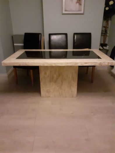 Solid marble table
