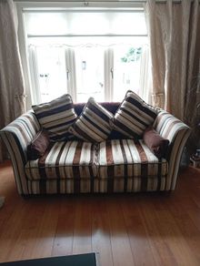 2 x 3 Seater & Leather Foot Stool