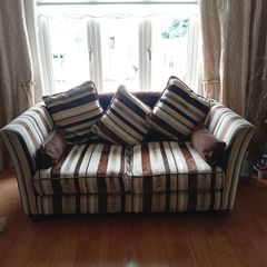2 x 3 Seater & Leather Foot Stool