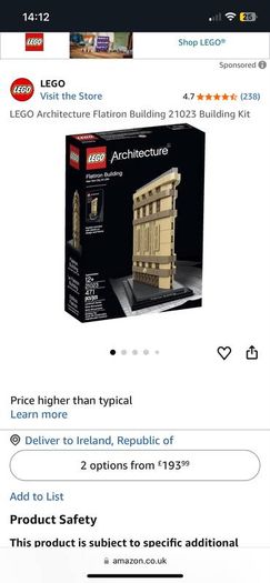 LEGO Architecture Flatiron Building 21023 - Discontinued