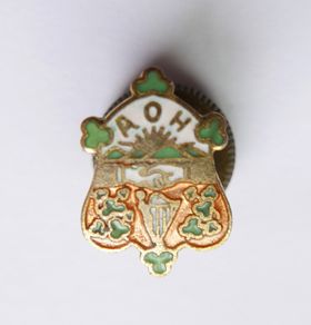 Vintage Irish Ancient Order Of Hibernian Enamel Badge