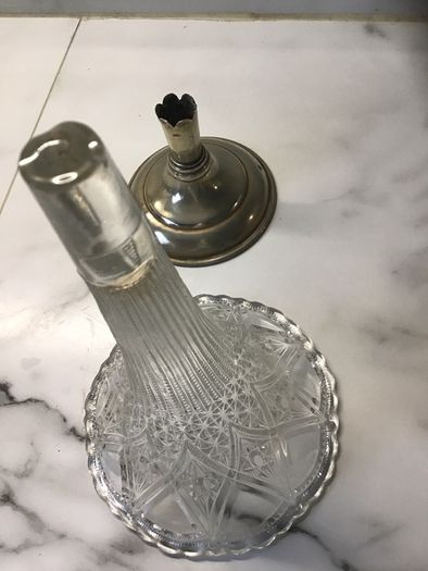 Unique Cone shaped 1950's Flower Vase on EPNS base