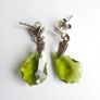 Vintage Sterling Silver 925 Dark Green Crystal Earrings, Olive Swarovski Earrings 2,9g Image 7