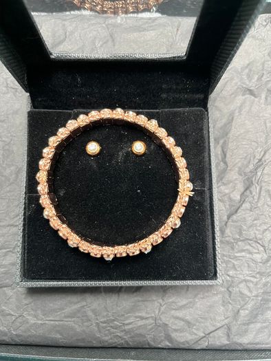 New Rose Plated Pilgrim Bracelet & Earrings set