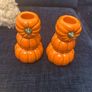 Pumpkin Candle holder & candles x2 Image 4