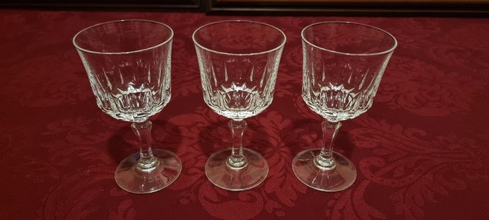 3 Piece Stemmed Crystal Goblets / Wine Glasses