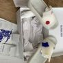BURBERRY Women's Rubber Slide Sandals White Logo Charms EU 38 Authentic Image 5