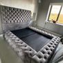 Gorgeous Oversized Grey Chesterfield-style Double Bed Frame For Sale! Image 3