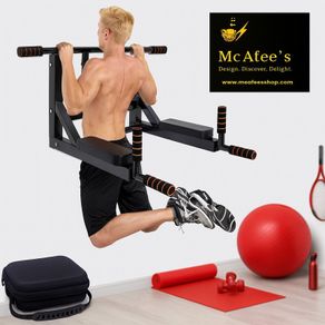 Pull Up Bar Wall Mounted Dip Station Home Gym Equipment Heavy Duty