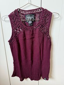 Superdry women ladies sleeveless shirt, tank top, mint condition