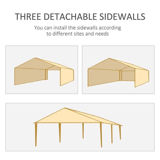 6 x 3 m Gazebo Marquee Party Ten with Side Panels Black