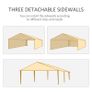 6 x 3 m Gazebo Marquee Party Ten with Side Panels Black Image 6