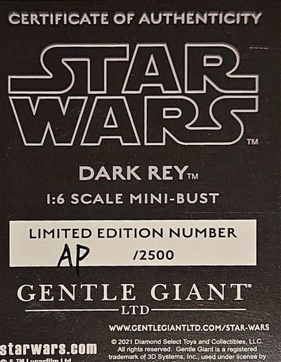 Star Wars Gentle Giant 1/6 Scale mini bust Dark Rey The Rise of Skywalker