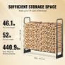 4.3FT Outdoor Firewood Rack with Cover, 52x14.2x46.1 in, Heavy Duty Firewood Holder & 600D Oxford Waterproof Cover for Fireplace, Patio, Indoor/Outdoor Log Storage Rack for 1/4 Cord of Firewood Image 2