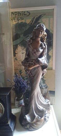 Art Nouveau Statue Lady