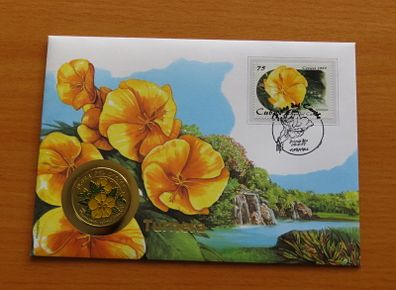 Cuba Coin stamp cover Marilope Turnera ulmifolia flower 1997