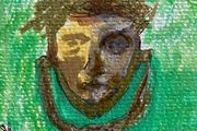 Original Art Framed Roman Art Roman Door Knocker Interior Design Art contemporary Irish Art abstract painting