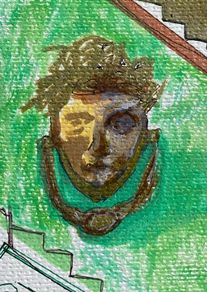 Original Art Framed Roman Art Roman Door Knocker Interior Design Art contemporary Irish Art abstract painting