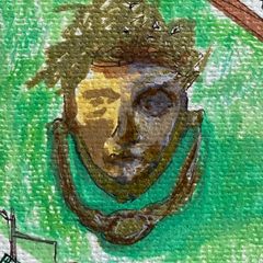 Original Art Framed Roman Art Roman Door Knocker Interior Design Art contemporary Irish Art abstract painting