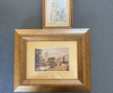 Victorian water colour & modern watercolour of Churches