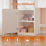 Dressing Table with LED Lighting, 3 Colours Adjustable Brightness, Dressing Table with Mirror, 2 Drawers, 4 Compartments & Cupboard, for Bedroom, White Image 3