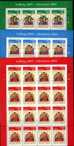 2005 Ireland Christmas Commemorative Stamp Sheetlet Plate 1A1A1A1A Mint Never Hinged (MNH).