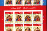 2005 Ireland Christmas Commemorative Stamp Sheetlet Plate 1A1A1A1A Mint Never Hinged (MNH).