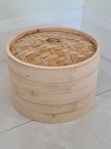 Bamboo steamer 2 tier 26cm diameter