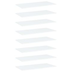 Bookshelf Boards 8 pcs White 80x50x1.5 cm Chipboard
