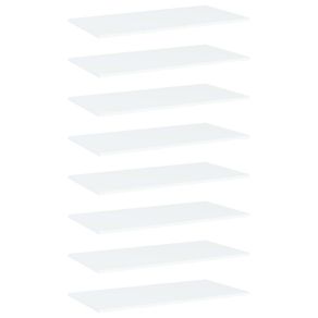 Bookshelf Boards 8 pcs White 80x50x1.5 cm Chipboard