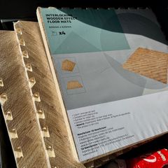 Interlocking wooden floor mats 620x620mm