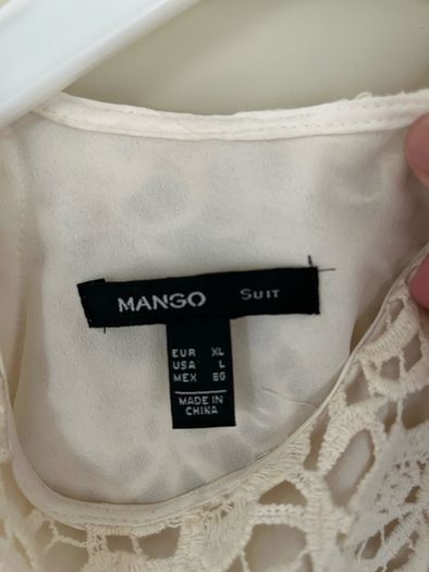 Mango cream lace dress