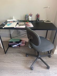 Office desk and swivel chair