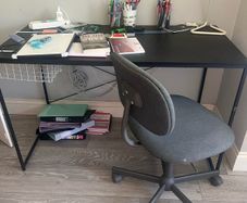 Office desk and swivel chair