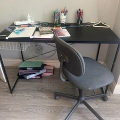 Office desk and swivel chair