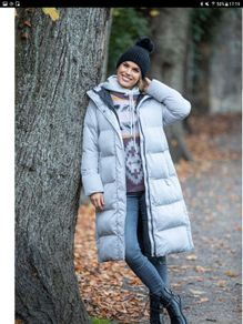 Superdry - Long line Puffer Coat - Fits UK 10 - Light Grey - BNWT RRP 184.99