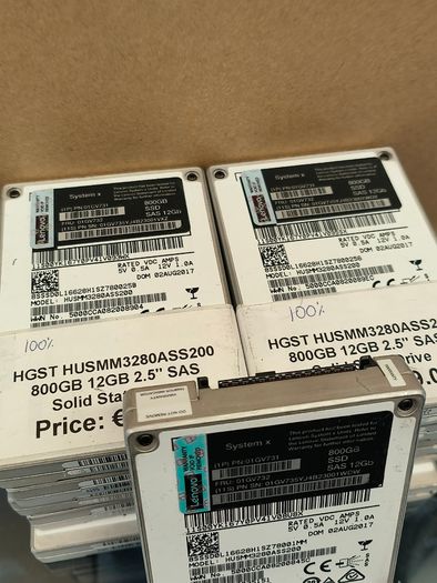 Lenovo 01gv732 800gb Sas 12gb/s Solid State Drive Husmm3280ass200 (health: 100%)