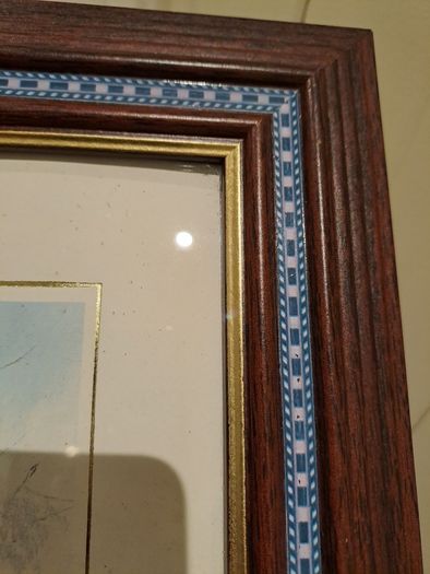 Vintage Foil Art in frame