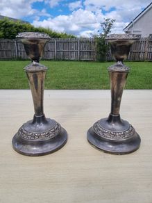 Silver-plated Ianthe candlesticks