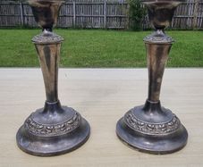 Silver-plated Ianthe candlesticks