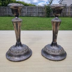 Silver-plated Ianthe candlesticks