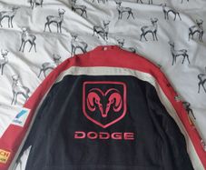 Original Vintage Nascar Racing Leather Jacket Dodge McDonalds