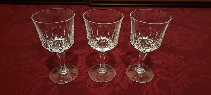 3 Piece Stemmed Crystal Goblets / Wine Glasses