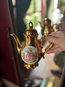 Vintage gold-gilded porcelain coffee set