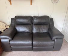 Leather two Seater Sofa.